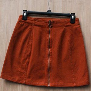 Burnt Orange Zip Mini Skirt Rue 21